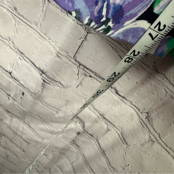 Talbots Black White stripe pleated floral A-Line Knee-Length Skirt sz 10 - Picture 3 of 7